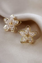 Load image into Gallery viewer, Beaded Wrapped Crystal Flower Bridal Stud Earrings
