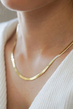 Load image into Gallery viewer, Gold Plated Stainless Steel Herringbone Chain Necklace
