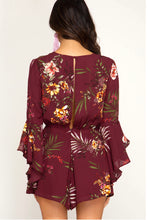 Load image into Gallery viewer, Ruffled Sleeve Floral Romper
