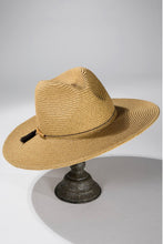 Load image into Gallery viewer, Duo-Tone Panama Hat with Wood Beads
