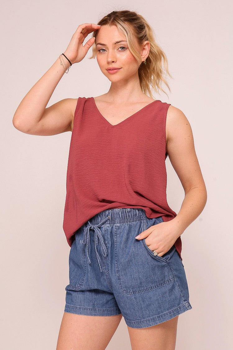 Solid Sleeveless Tank Top