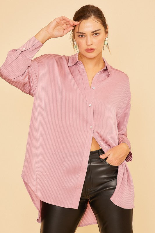 Striped Textured Effect Blouse