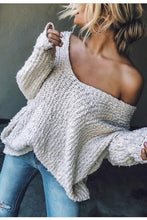 Load image into Gallery viewer, V-Neck Long Sleeve Pullover Sweater
