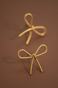 Gold Bow Knot Studded Earrings