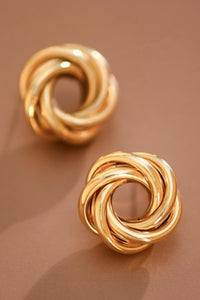 Gold Twist Stud Earrings