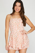 Load image into Gallery viewer, Tied Open Back Floral Romper
