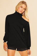 Load image into Gallery viewer, Turtle Neck Open One Shoulder Top
