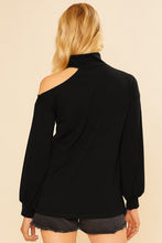 Load image into Gallery viewer, Turtle Neck Open One Shoulder Top
