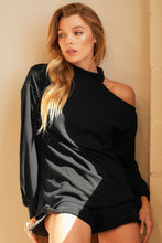 Load image into Gallery viewer, Turtle Neck Open One Shoulder Top

