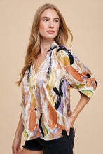 Load image into Gallery viewer, Multi Color Printed V-Neck  Top
