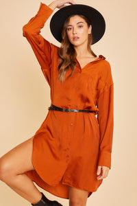 Satin Button Down Dress
