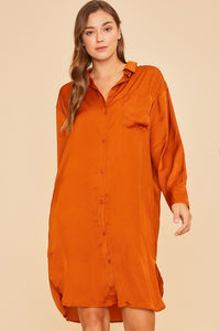 Satin Button Down Dress
