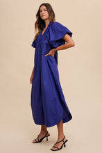 Load image into Gallery viewer, Smocked Detail Puff Sleeve Midi Dress
