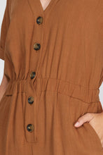 Load image into Gallery viewer, Short Sleeve Woven V Neck Jumpsuit
