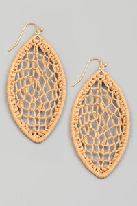 Raffia Braided Oval Drop Earrings