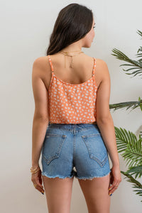 Coral Multi Print Crop Top