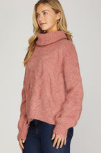 Load image into Gallery viewer, Turtleneck Cable Knit Sweater
