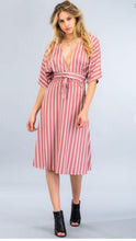 Load image into Gallery viewer, Plunging Stripe Dress
