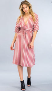 Plunging Stripe Dress