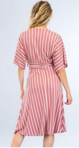 Plunging Stripe Dress