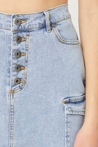 Buttoned Denim Skirt