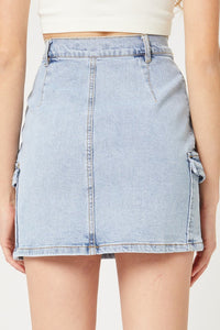 Buttoned Denim Skirt
