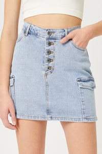 Buttoned Denim Skirt