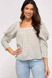 Puff Sleeve Floral Top