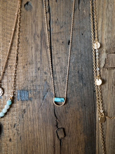 Brass Semi-Circle Pendant Necklace