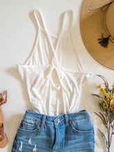 Load image into Gallery viewer, White Cross-Over Bodysuit
