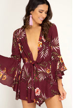 Load image into Gallery viewer, Ruffled Sleeve Floral Romper
