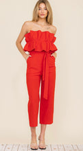 Load image into Gallery viewer, Front Ruffle Linen Jumpsuit
