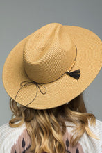 Load image into Gallery viewer, Duo-Tone Panama Hat with Wood Beads
