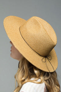 Duo-Tone Panama Hat with Wood Beads