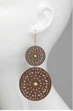 Load image into Gallery viewer, Mandala Double Wood Earring
