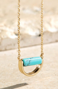 Brass Semi-Circle Pendant Necklace