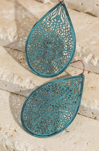 Brass Moroccan Flower Earrings