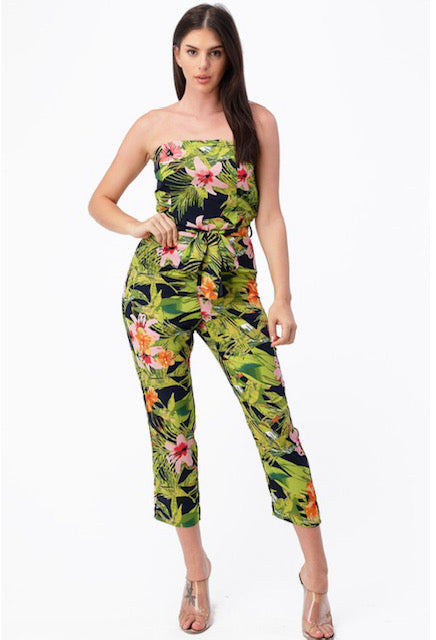 Tropical Print Jumpsuit