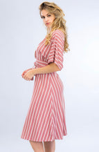 Load image into Gallery viewer, Plunging Stripe Dress
