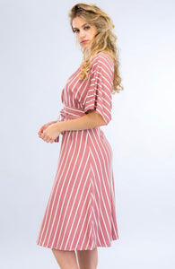 Plunging Stripe Dress