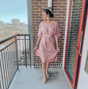 Plunging Stripe Dress