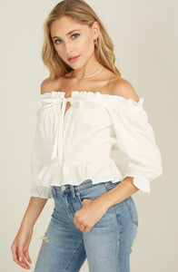 Lucy Front Ribbon Off the Shoulder Top
